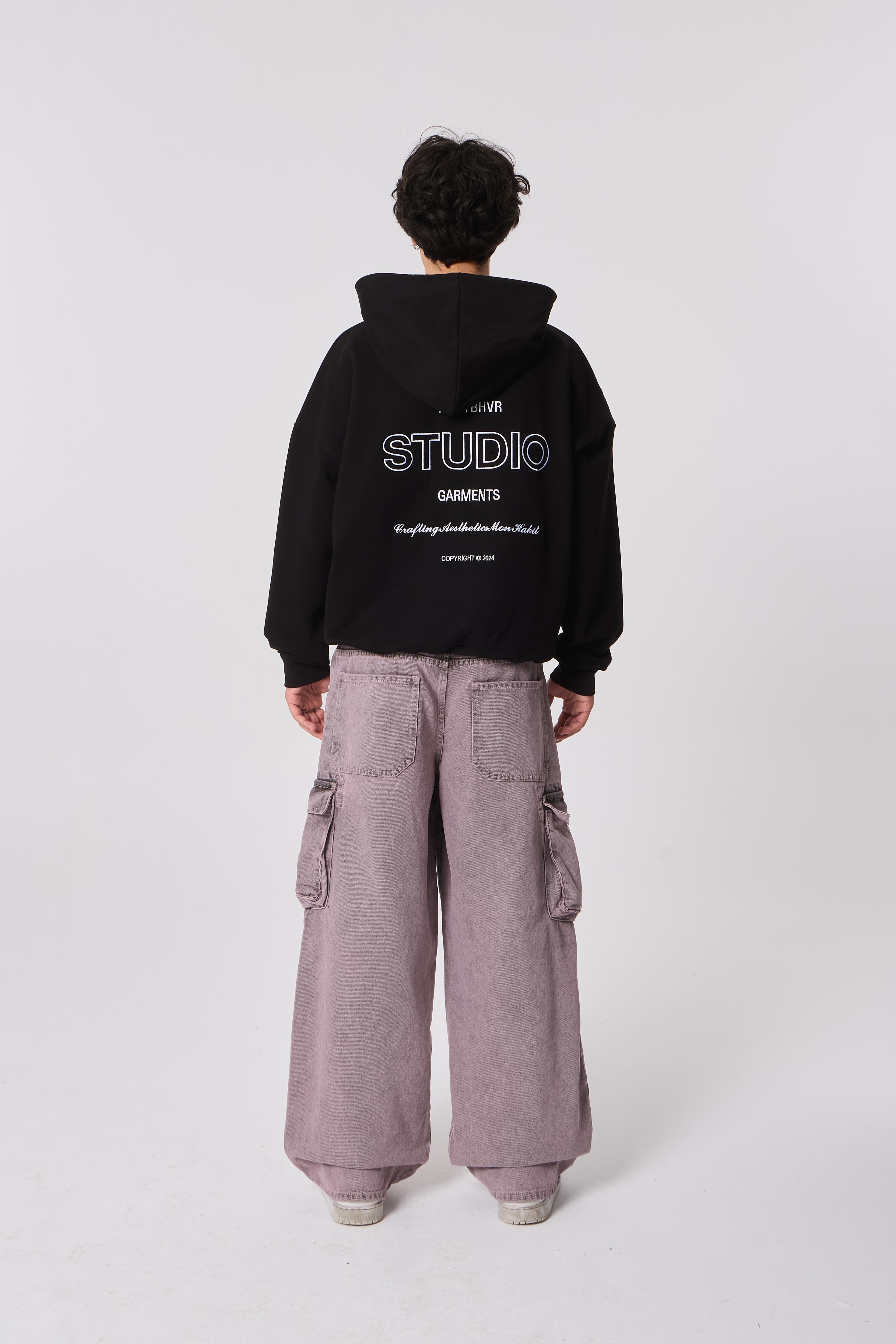 WRSTBHVR Studio Garments Nakışlı Kapüşonlu Oversize Sweatshirt