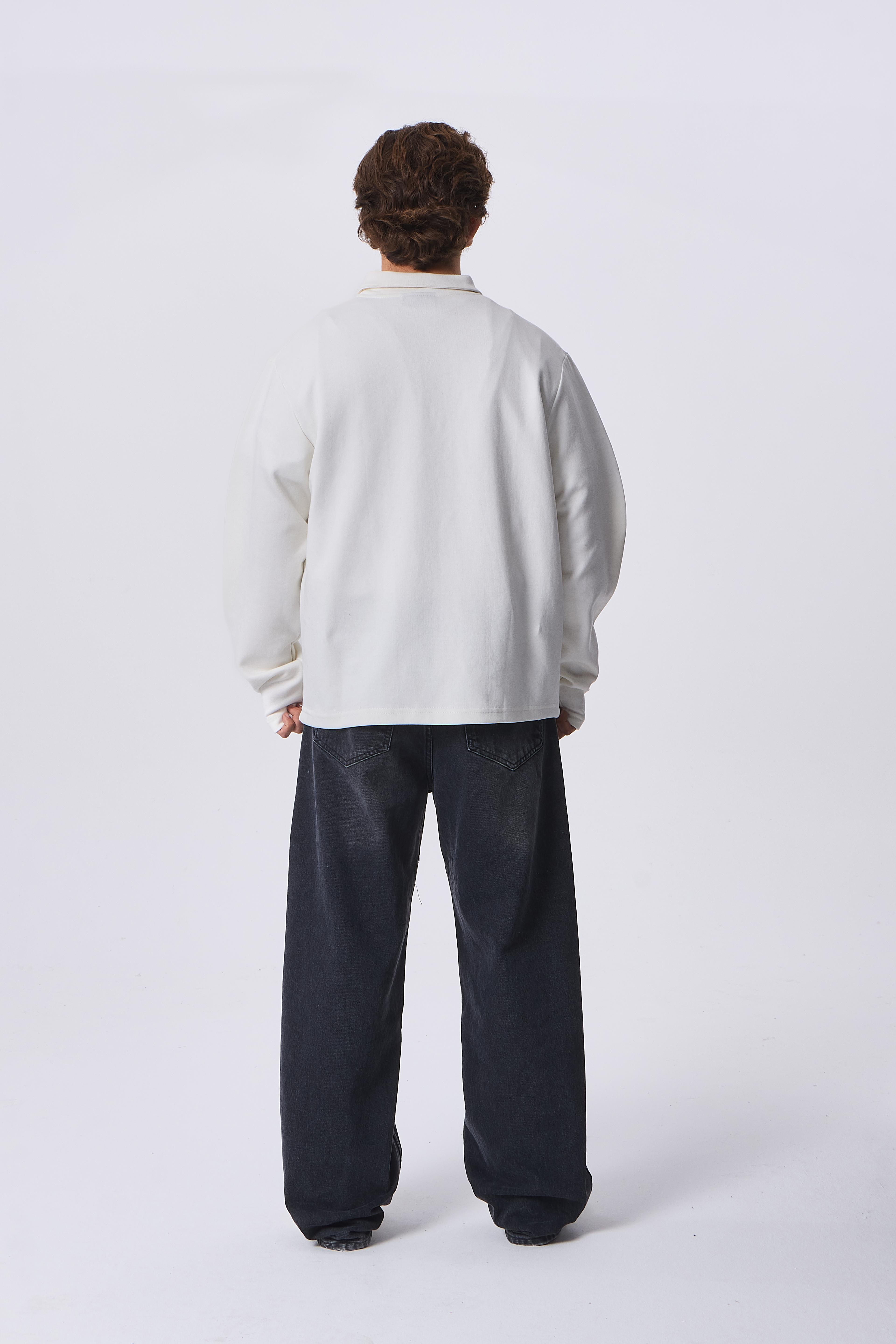 Half-Zip Basic Polo Yaka Sweatshirt