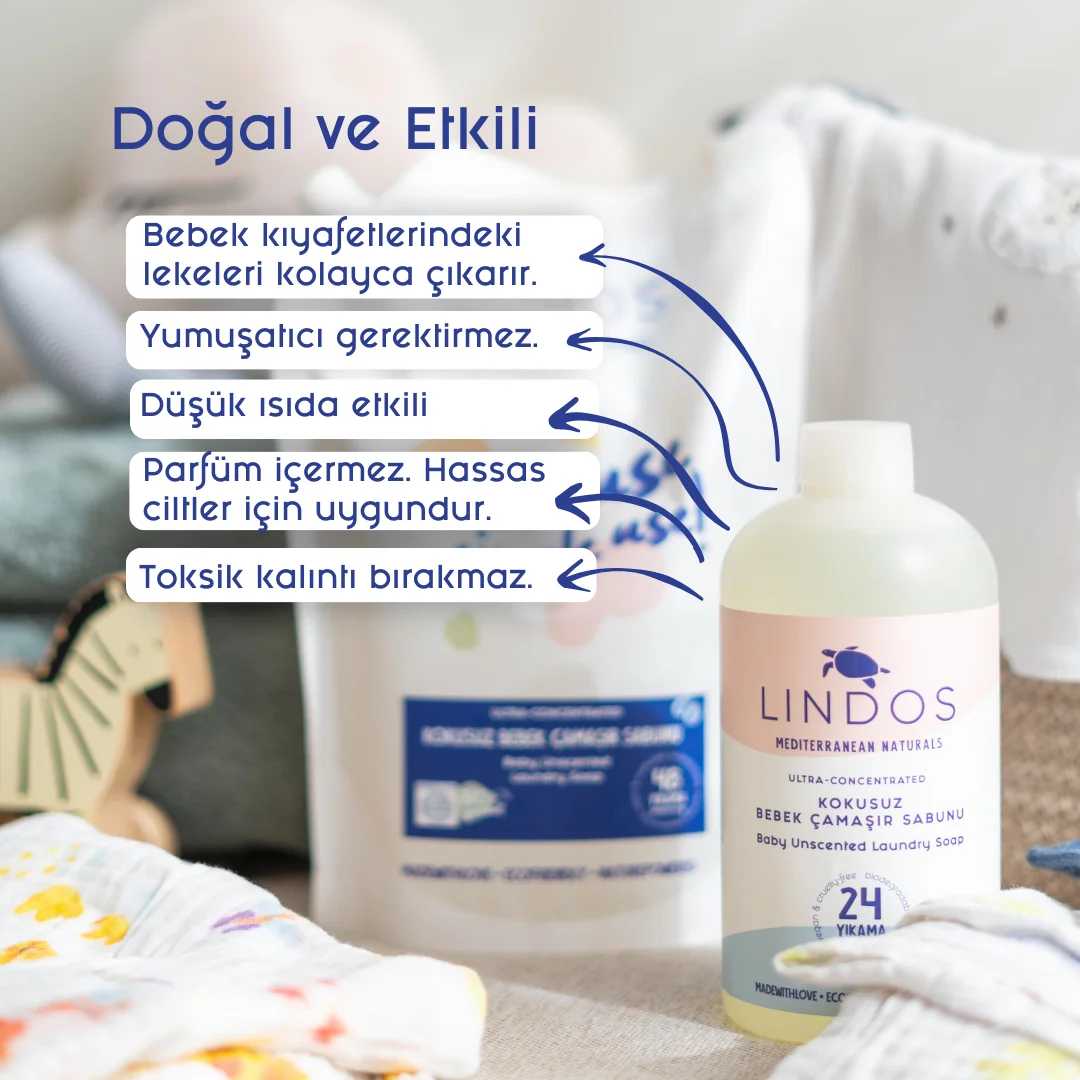 Doğal Bebek Kokusuz Çamaşır Deterjanı