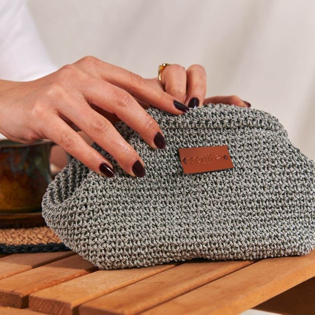 El Yapımı Mini Clutch Yeşil