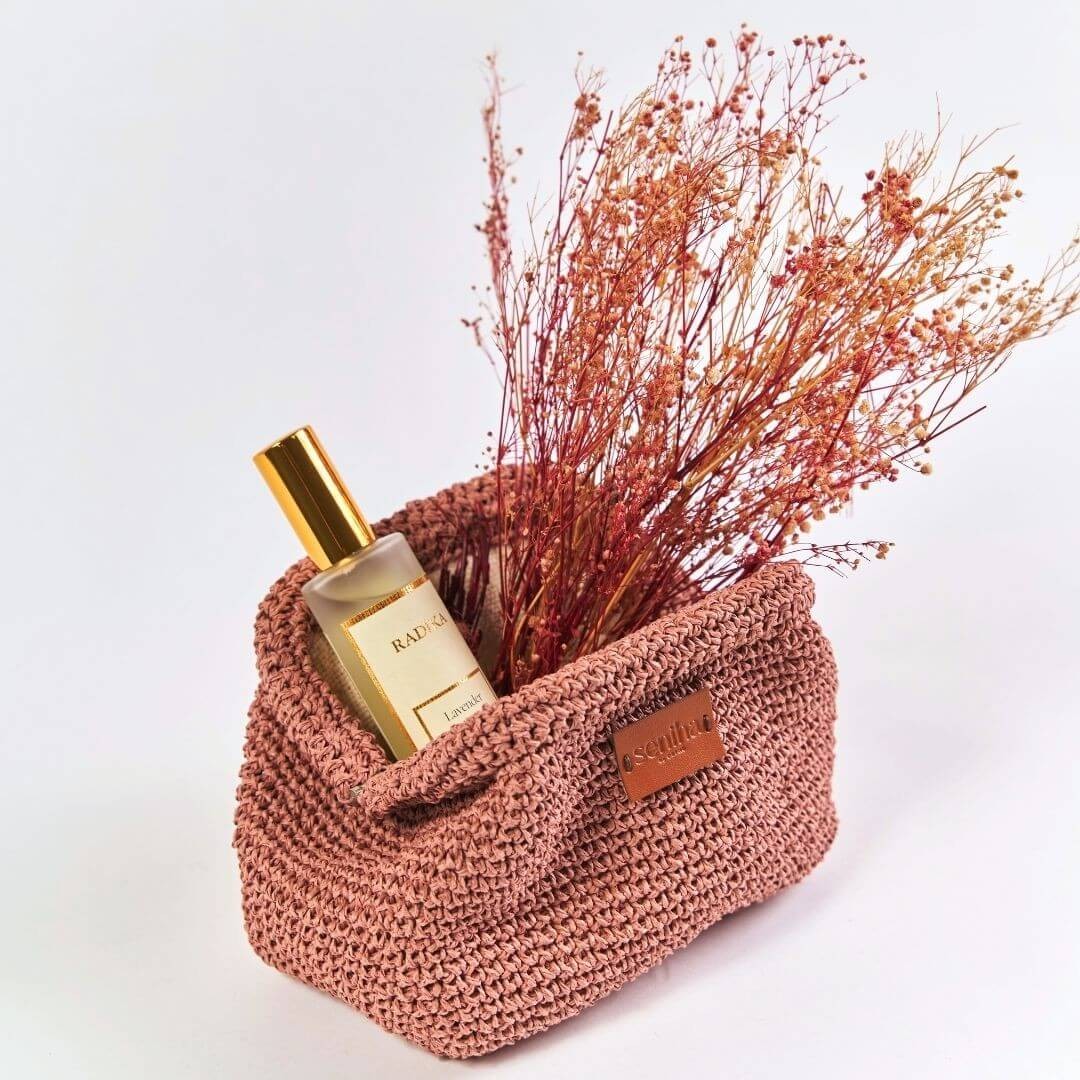 El Yapımı Mini Clutch Pembe