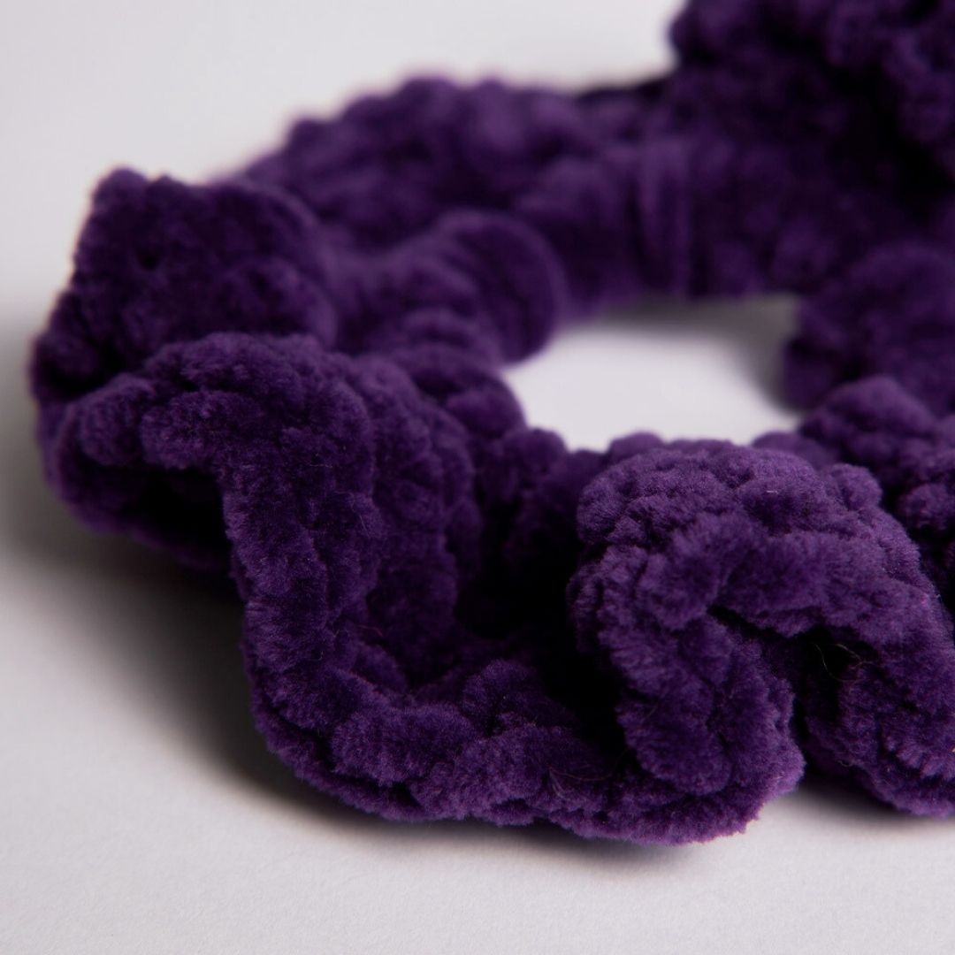 Saç Tokası Scrunchie Koyu Mor