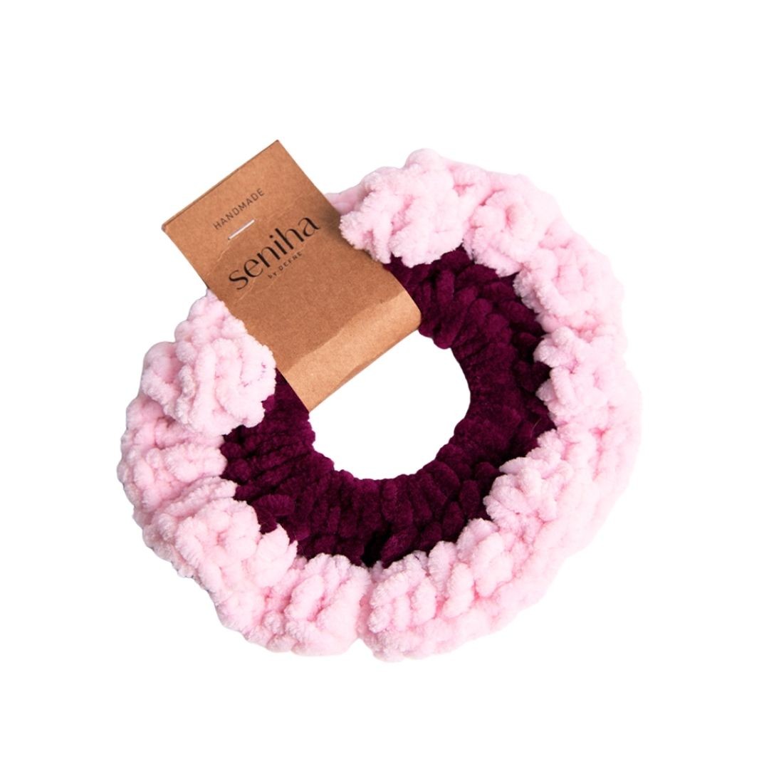 Saç Tokası Scrunchie Pembe Mor