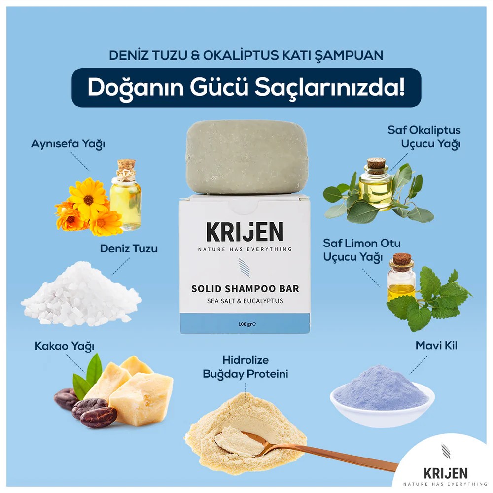 Deniz Tuzu & Okaliptus Katı Şampuan