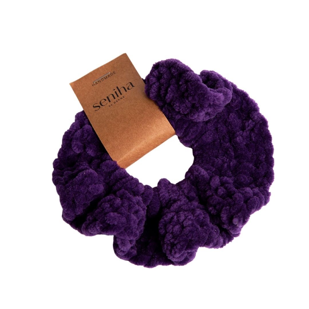 Saç Tokası Scrunchie Koyu Mor