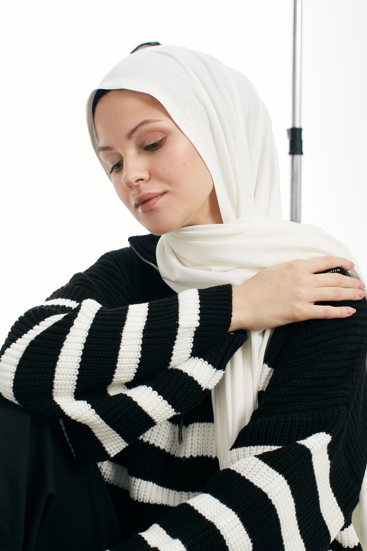Penye Şal - Ekru