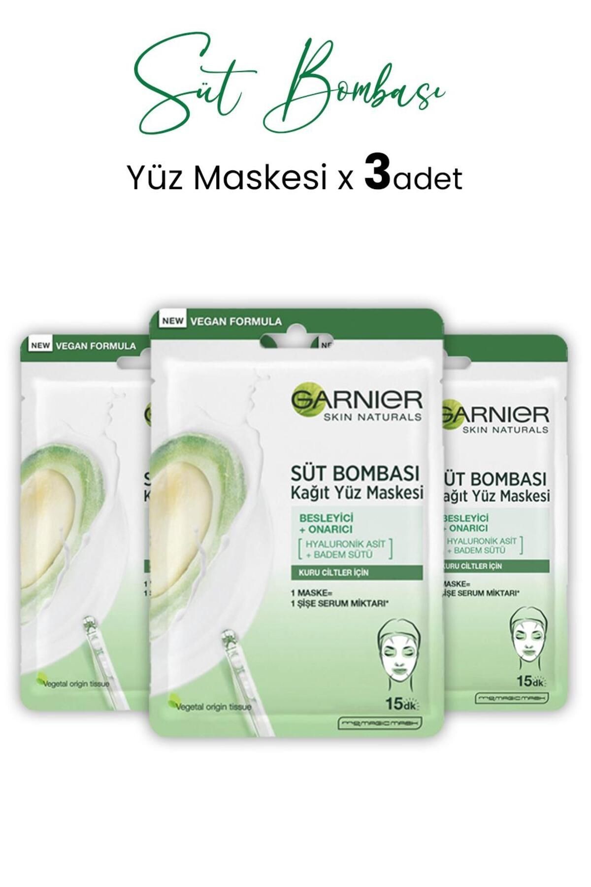 Kağıt Yüz Maskesi Süt Bombası Badem Sütü 28 gr X 3 Adet
