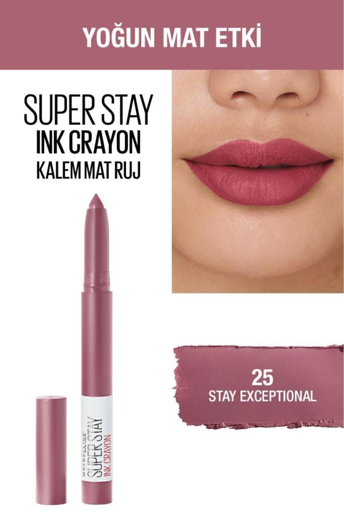 Super Stay Ink Crayon Kalem Mat Ruj - 25 Stay Exceptional