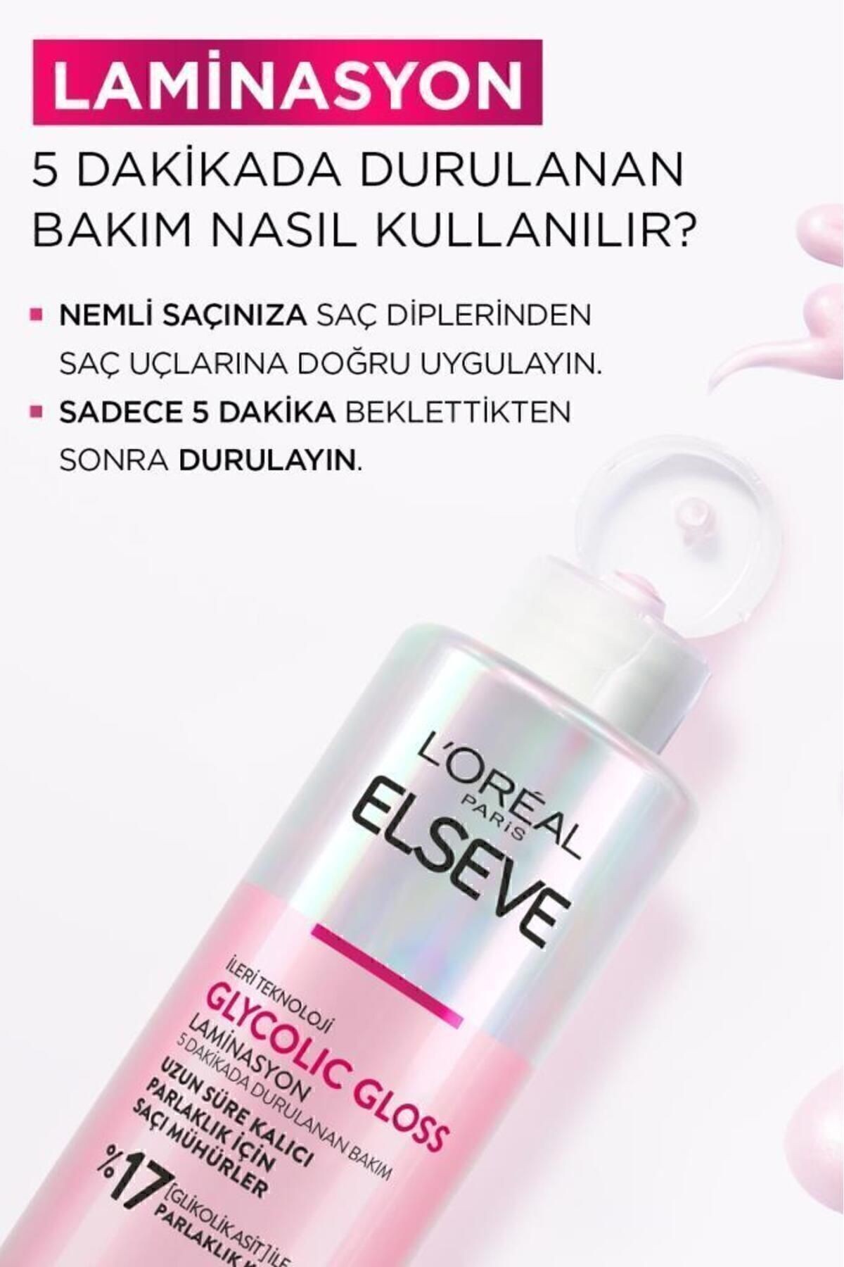 Glycolic Gloss Parlaklığı Saça Mühürleyen Laminasyon 5 Dakikada Durulanan Bakım 200ml