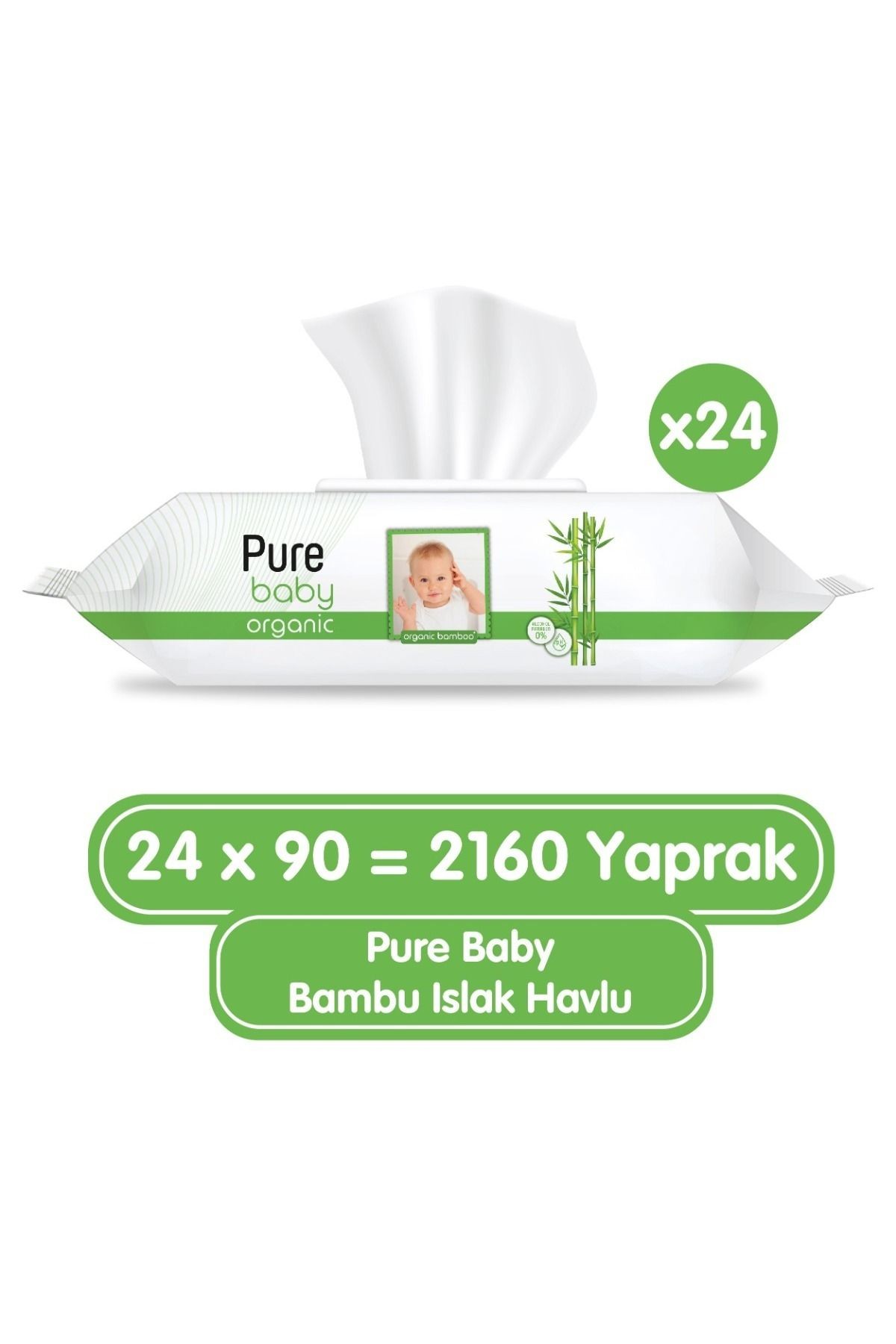 Organik Bambu Özlü Islak Havlu 24×90 (2160 YAPRAK)