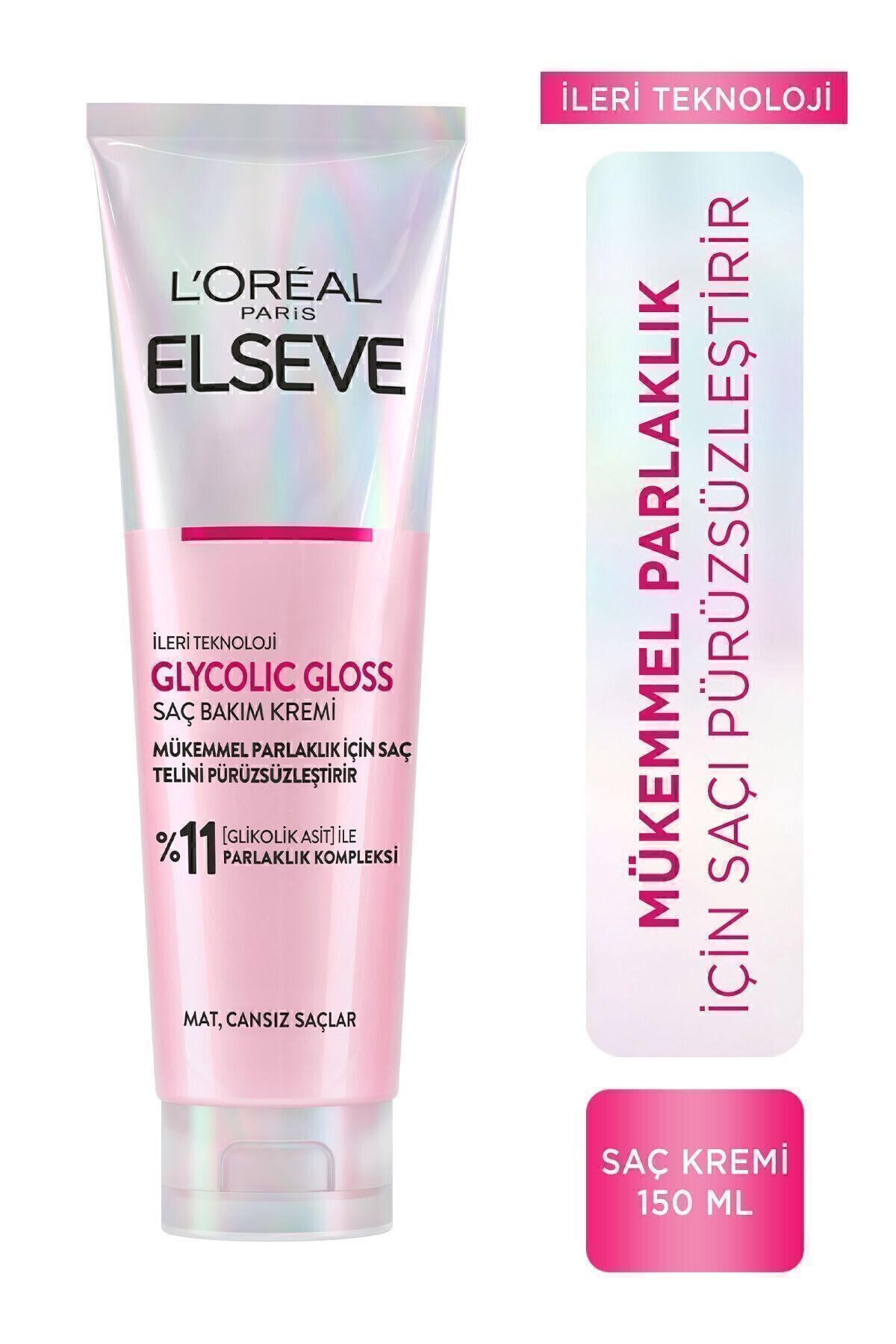 Glycolic Gloss Mükemmel Parlaklık için Pürüzsüzleştirici Saç Kremi 150ml