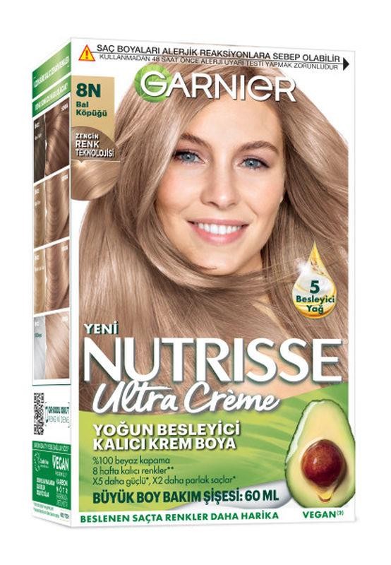 Garnier Nutrisse Yoğun Besleyici Kalıcı Krem Saç Boyası - 8N Bal Köpüğü