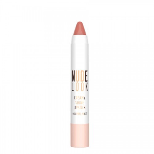 Golden Rose Nude Look Creamy Shine Lipstick - 04 Coral Nude