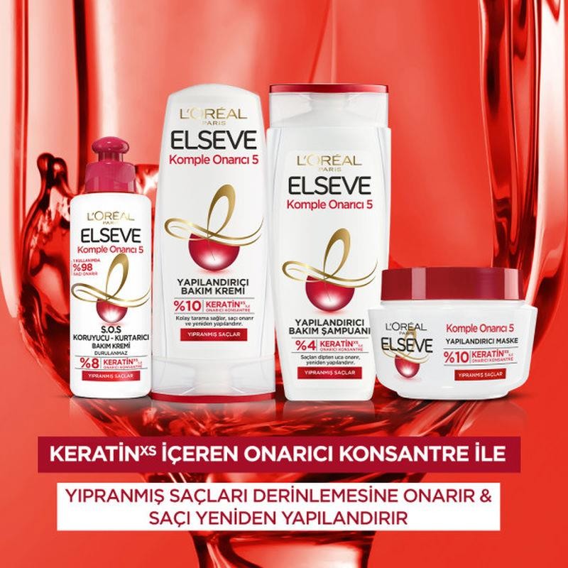 L'Oréal Paris Elseve Komple Onarıcı 5 Yapılandırıcı Saç Bakım Kremi 390 ml