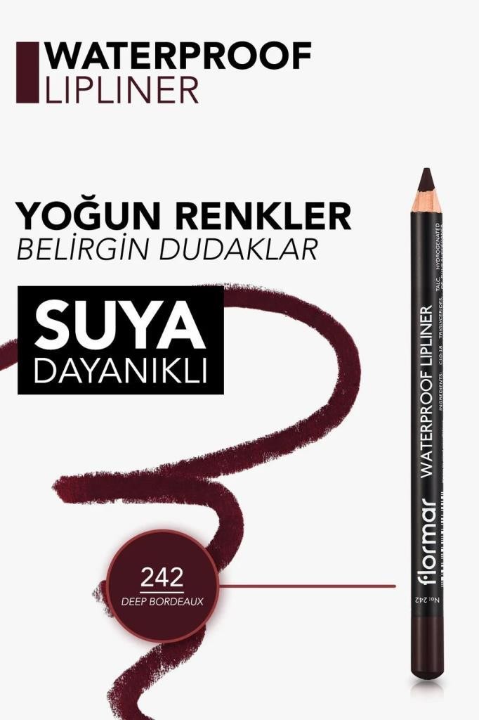 Flormar Waterproff Lipliner Dudak Kalemi - 242 Deep Bordeaux