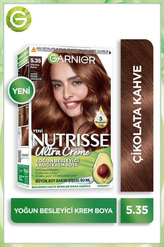 Garnier Nutrisse Yoğun Besleyici Kalıcı Krem Saç Boyası - 5.35 Çikolata Kahve