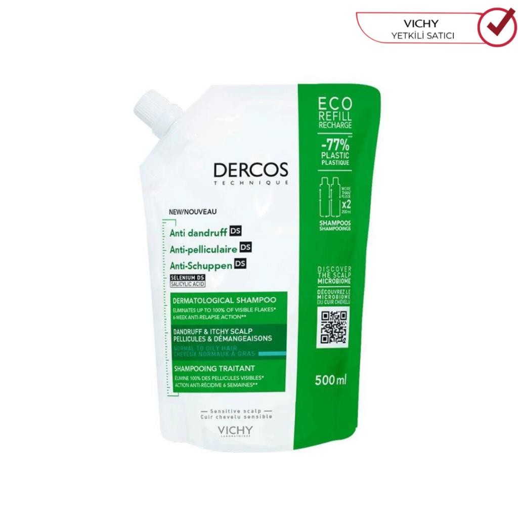 Vichy Dercos Anti Dandruff Kepek Karşıtı Şampuan Yeniden Dolum Paketi 500 ml