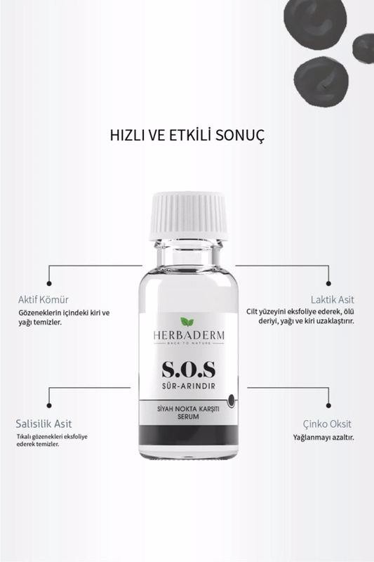 Herbaderm S.O.S Sür-Arındır Siyah Nokta Karşıtı Serum 20 ml