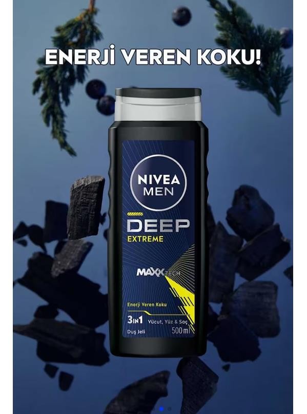 Nivea Men Deep Extreme 3'ü 1 Arada Duş Jeli 500 ml 