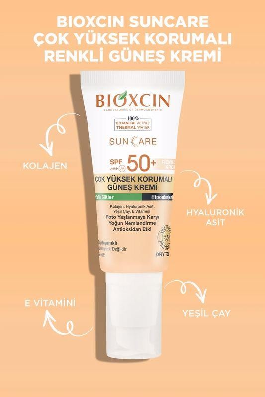 Bioxcin Sun Care SPF50+ Yağlı Ciltler Çok Yüksek Korumalı Renkli Güneş Kremi 50 ml