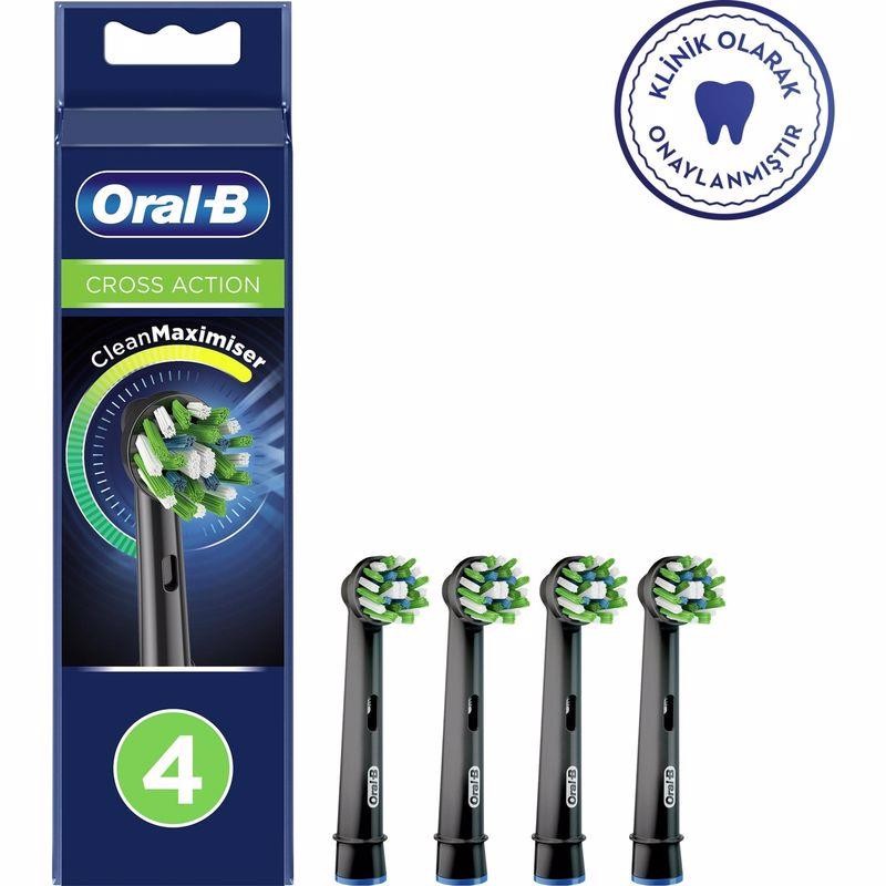 Oral-B Cross Action CleanMaximiser Black Edition Diş Fırçası Yedek Başlığı 4'lü