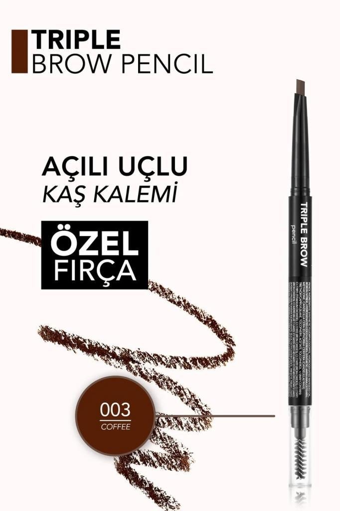 Flormar Triple Brow 3'ü 1 Arada Kremsi Dokulu Kaş Makyaj Kalemi - 003 Coffe 