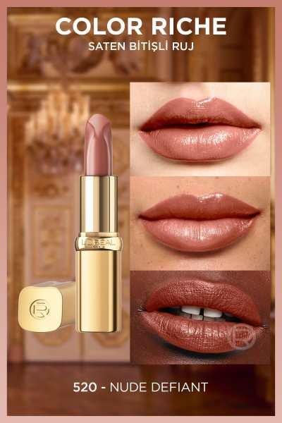 L'Oréal Paris Color Riche Saten Bitişli Ruj - 520 Nude Defiant