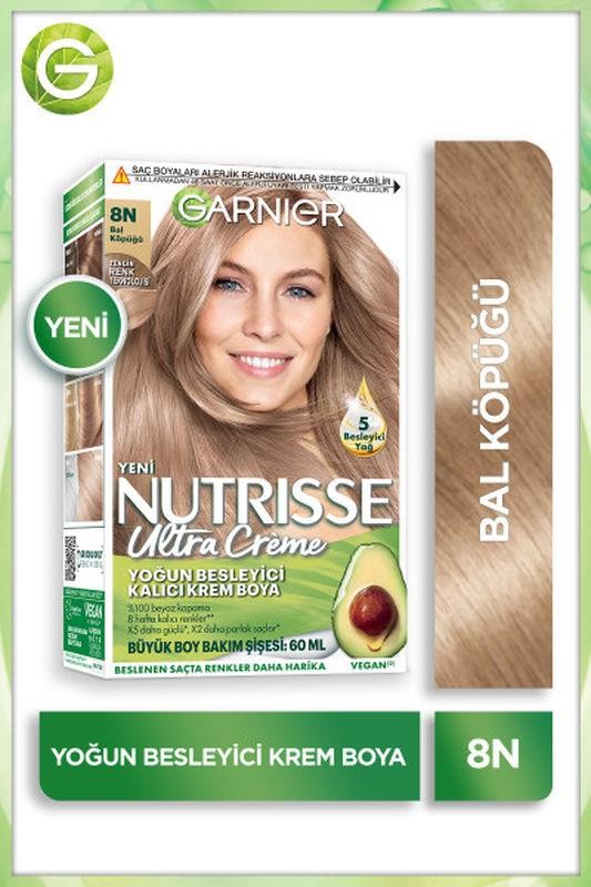 Garnier Nutrisse Yoğun Besleyici Kalıcı Krem Saç Boyası - 8N Bal Köpüğü