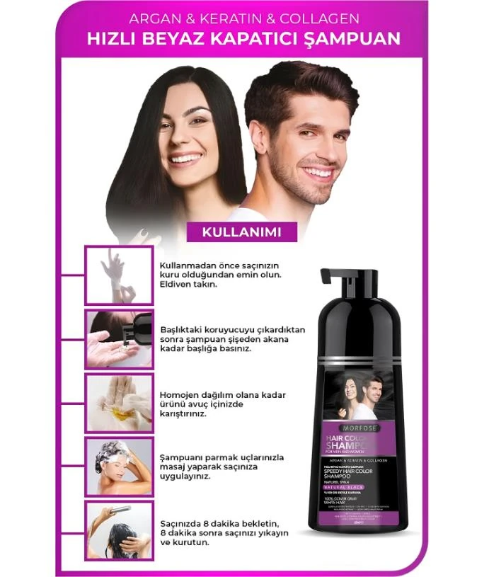 Morfose Erkek Saç & Sakal Beyaz Kapatıcı Şampuan 420 ml