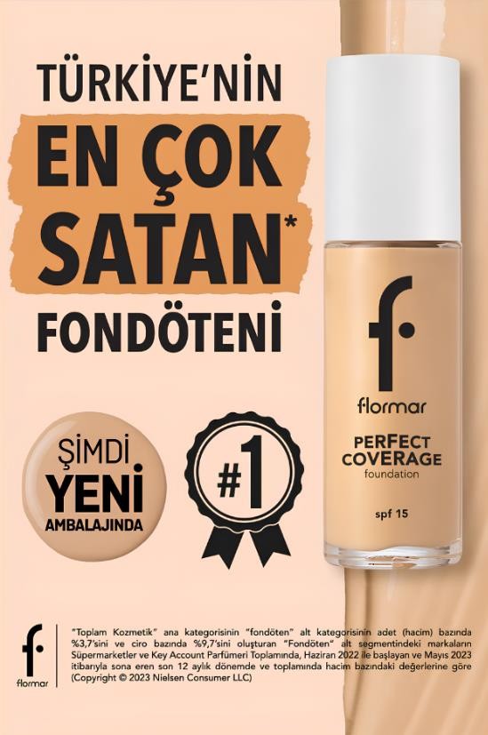 Flormar Perfect Coverage Yüksek Pigmentli & Yarı Parlak Bitişli SPF15 Fondöten - 121 Goldn Ntrl