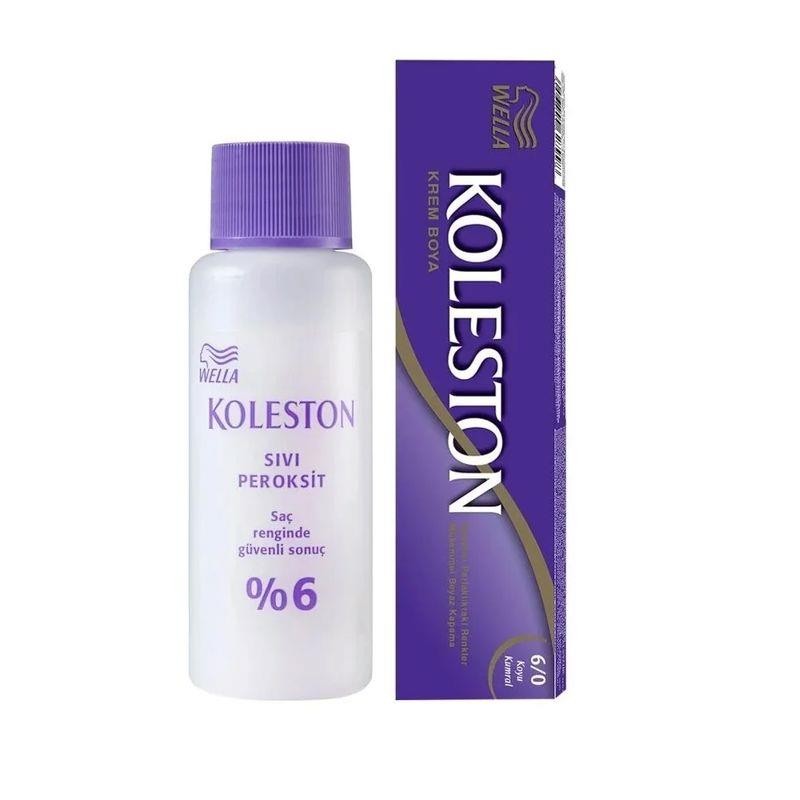 Koleston Krem Tüp Saç Boyası - 6.0 Koyu Kumral + %6 Peroksit Seti