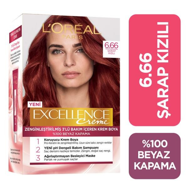 L’Oréal Paris Excellence Creme Saç Boyası - 6.66 Şarap Kızılı