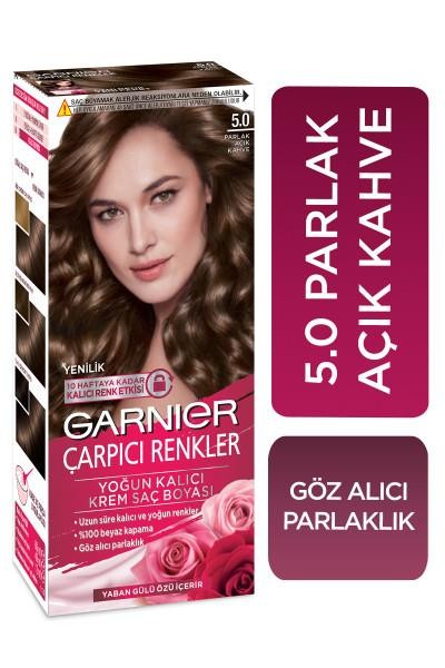 Garnier Çarpıcı Renkler Krem Saç Boyası - 5.0 Parlak Açık Kahve