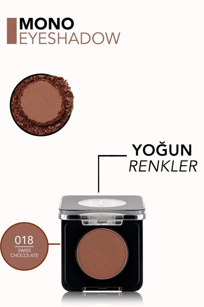 Flormar Mono Yüksek Pigmentli & Mat Bitişli Kompakt Göz Farı - 018 Swiss Chocolate 