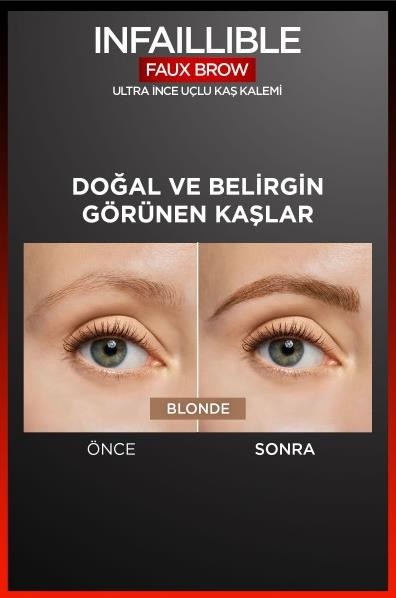 L'Oréal Paris Infaillible Faux Brow Ultra İnce Uçlu Kaş Kalemi - Blonde