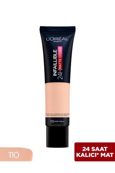 L'Oréal Paris Infaillible 24H Matte Cover Yüksek Kapatıcı Fondöten - 110 Rose Vanilla