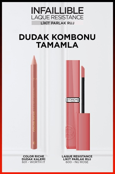 L'Oréal Paris Infaillible Laque Resistance Likit Parlak Ruj - 600 Le Nu Rose