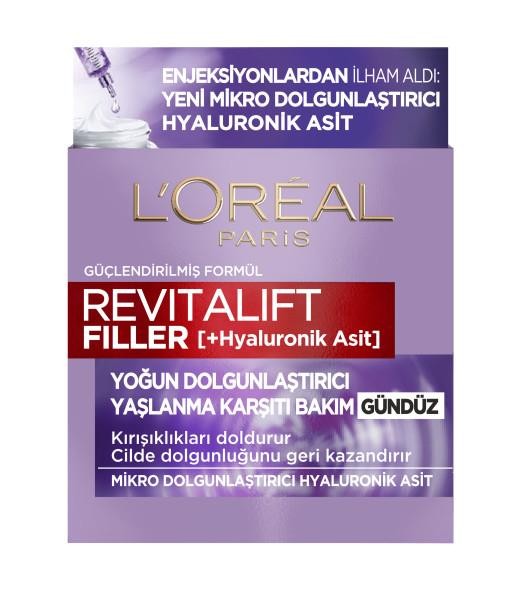 L’Oréal Paris Revitalift Filler Hyaluronik Asit Yoğun Dolgunlaştırıcı Yaşlanma Karşıtı Gündüz Kremi 50 ml