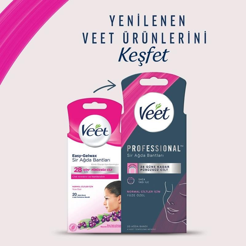 Veet Professional Yüze Özel Sir Ağda Bantları 20'li 