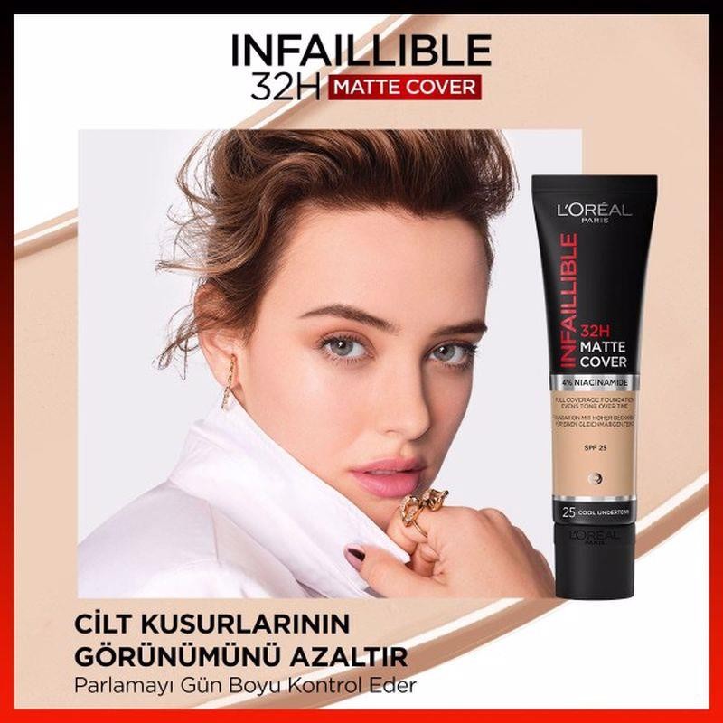 L'Oréal Paris Infaillible 32H Matte Cover Yüksek Kapatıcı Fondöten - 145 Warm Undertone