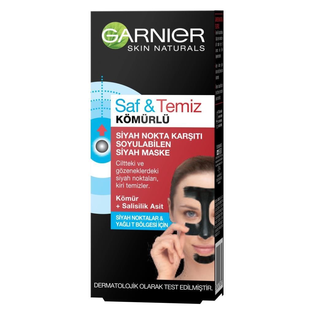 Garnier Saf & Temiz Kömürlü Siyah Nokta Karşıtı Soyulabilen Siyah Maske 50 ml