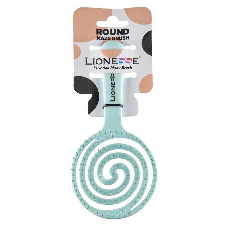 Lionesse Yuvarlak Maze Brush Saç Fırçası - Mavi