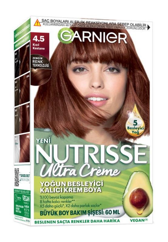 Garnier Nutrisse Yoğun Besleyici Kalıcı Krem Saç Boyası - 4.5 Kızıl Kestane