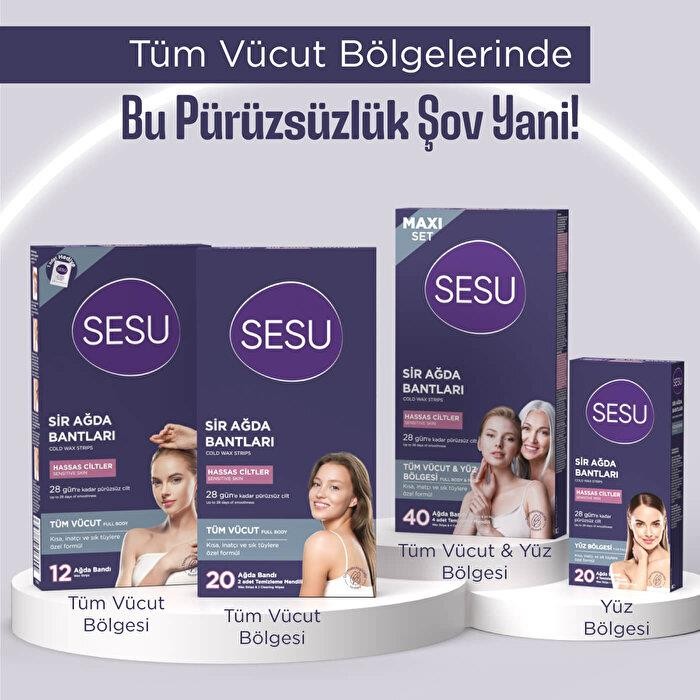 Sesu Tüm Vücut Sir Ağda Bantları 12 Adet 