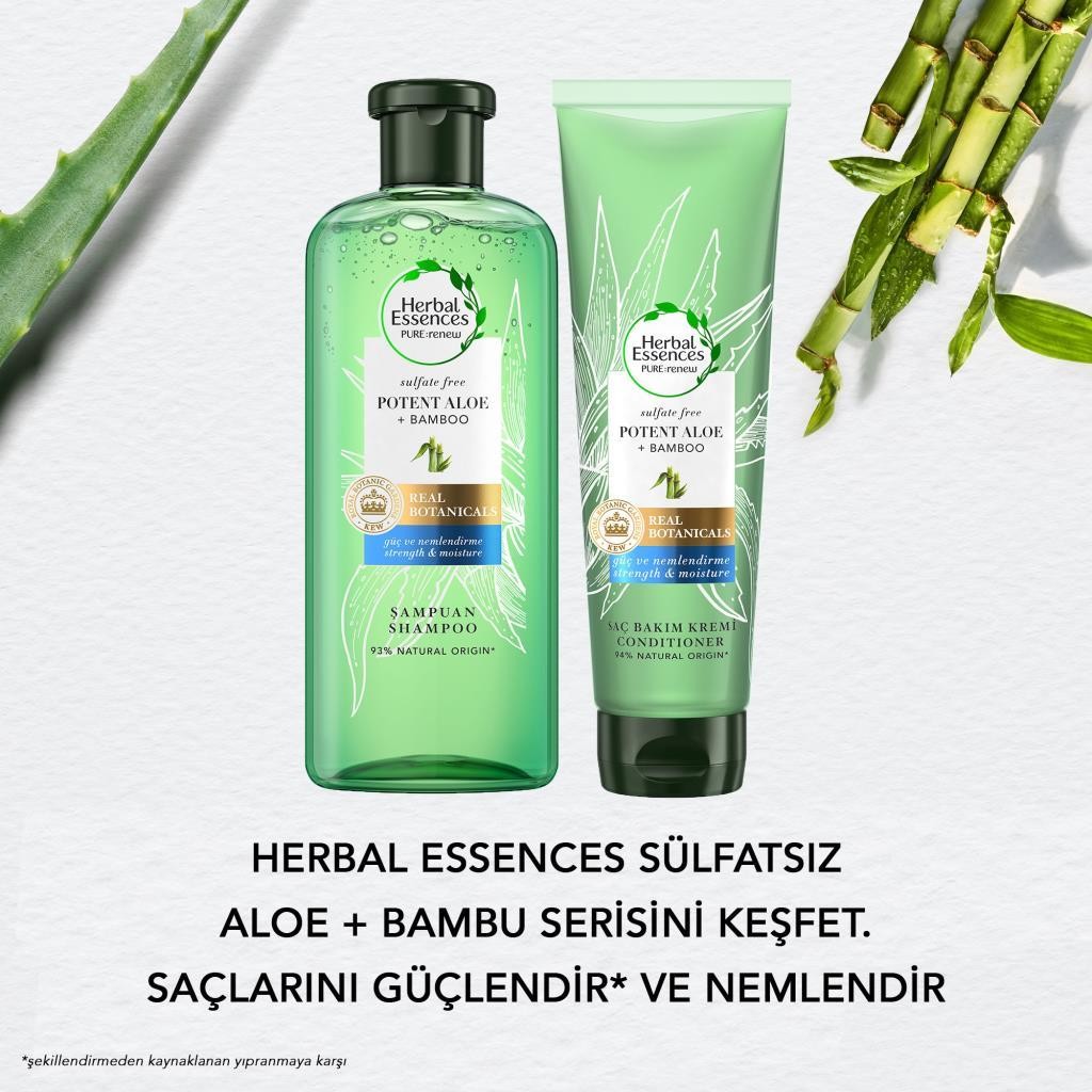 Herbal Essences Aloe Gücü + Bambu Sülfatsız Şampuan 380 ml