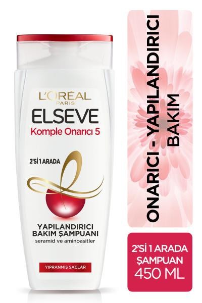 L'Oréal Paris Elseve Komple Onarıcı 5 Yapılandırıcı 2'si 1 Arada Bakım Şampuanı 450 ml