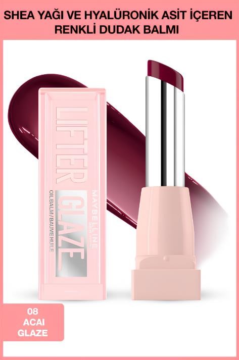 Maybelline New York Lifter Glaze Renkli Dudak Balmı - 008 Acai Glaze