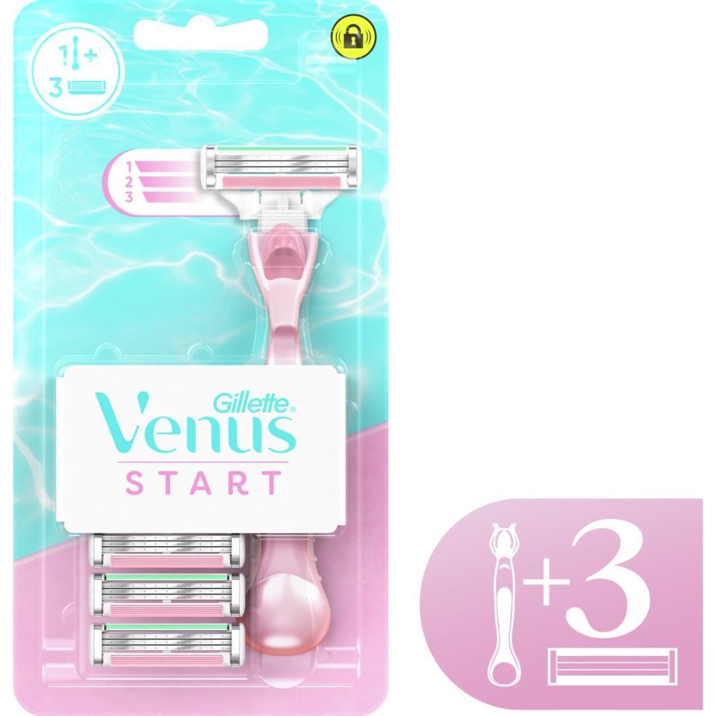 Gillette Venus Start Kadın Tıraş Makinesi + 3 Yedek Tıraş Bıçağı