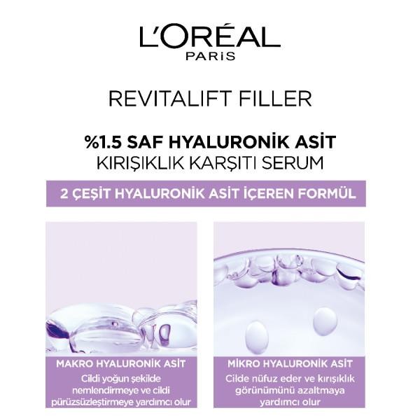 L’Oréal Paris Revitalift Filler %.15 Saf Hyaluronik Asit Kırışıklık Karşıtı Serum 30 ml
