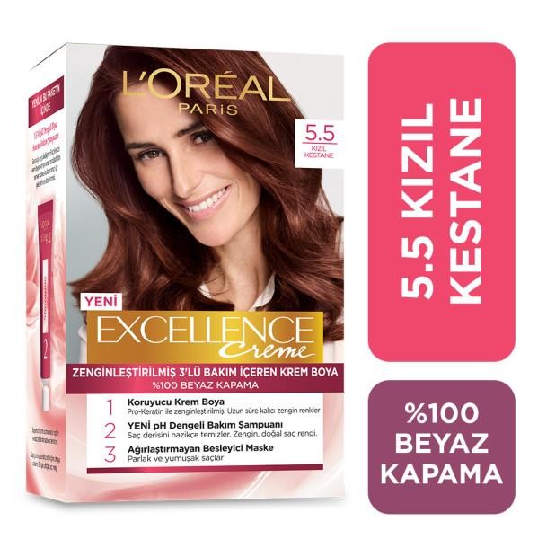 L’Oréal Paris Excellence Creme Saç Boyası - 5.5 Kızıl Kestane